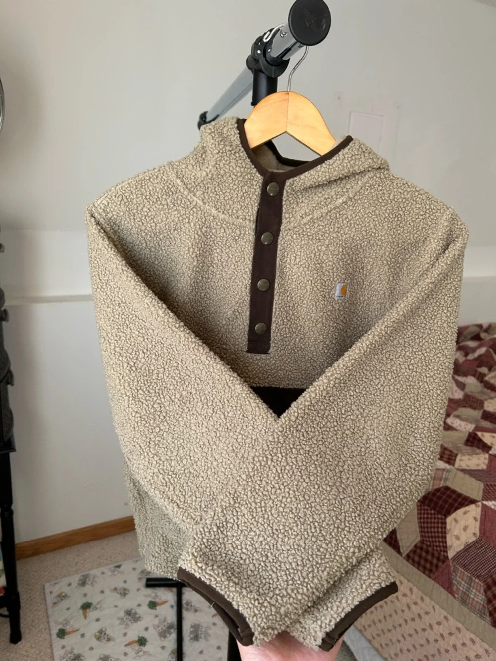 Carhartt Sherpa Fleece Half Snap Hoodie Pullover Jacket